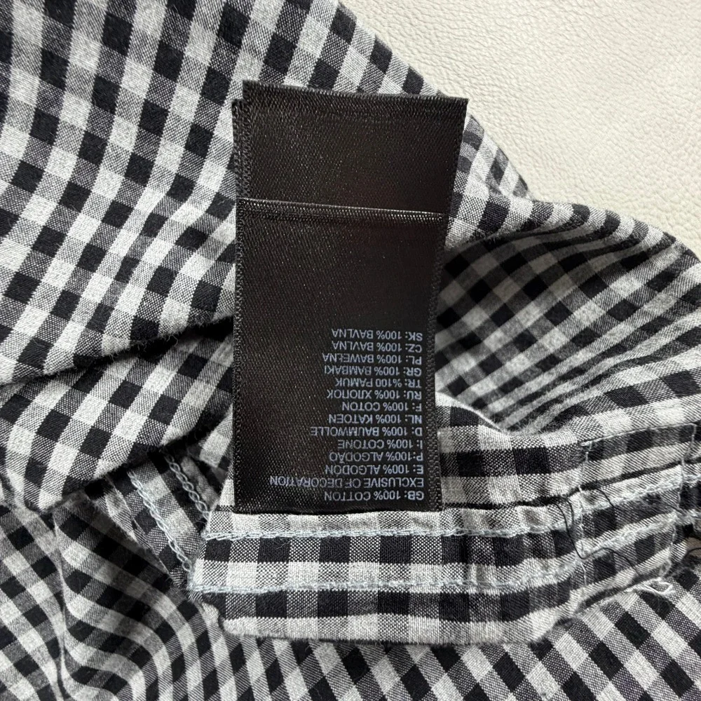 The North Face Mens XXL Gingham Check Long Sleeve Button Down Shirt Black White